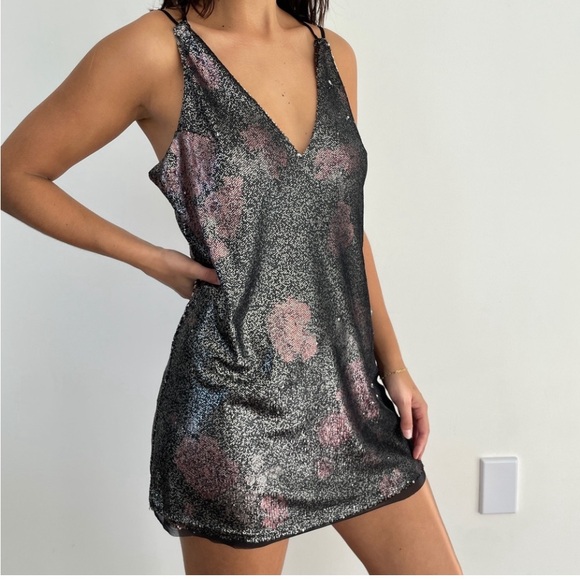 Free People Dresses & Skirts - New Free People Double Take Sequin Slip Mini Dress Small